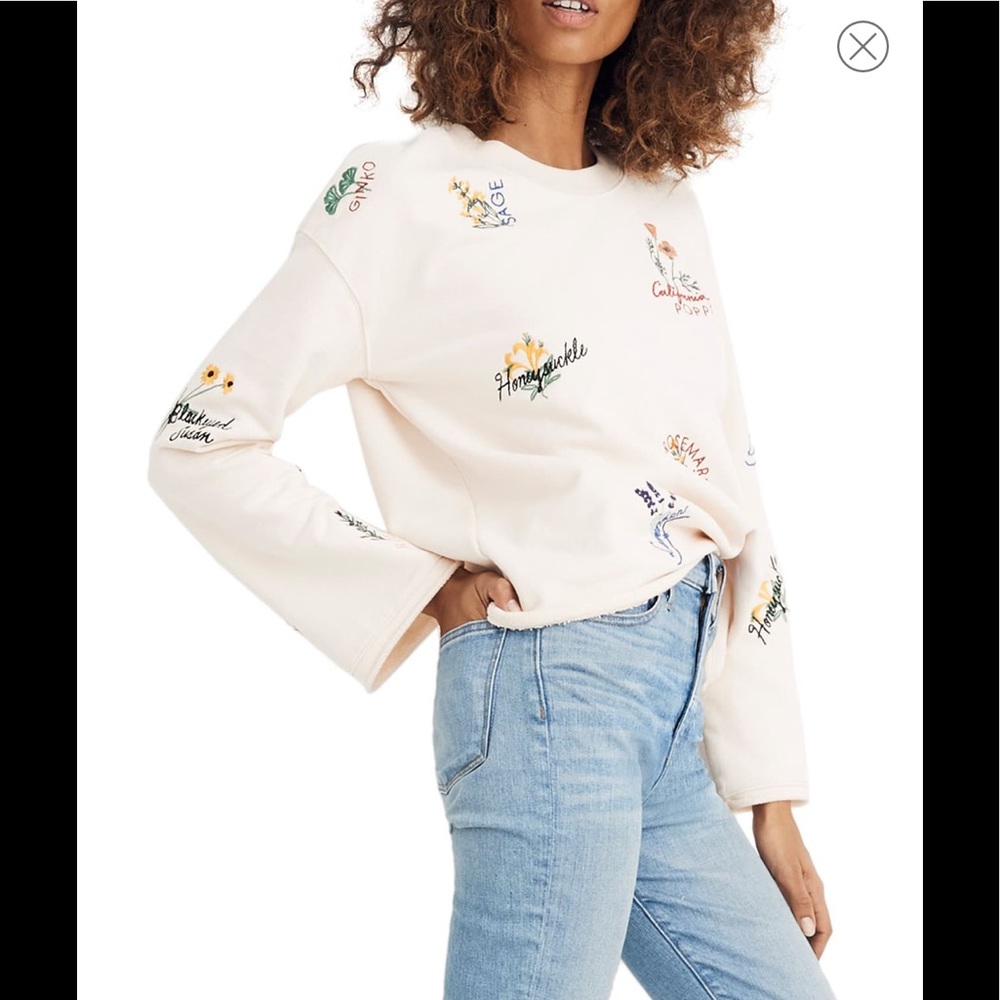 Madewell navy bell sleeve sweatshirt xs *sold*